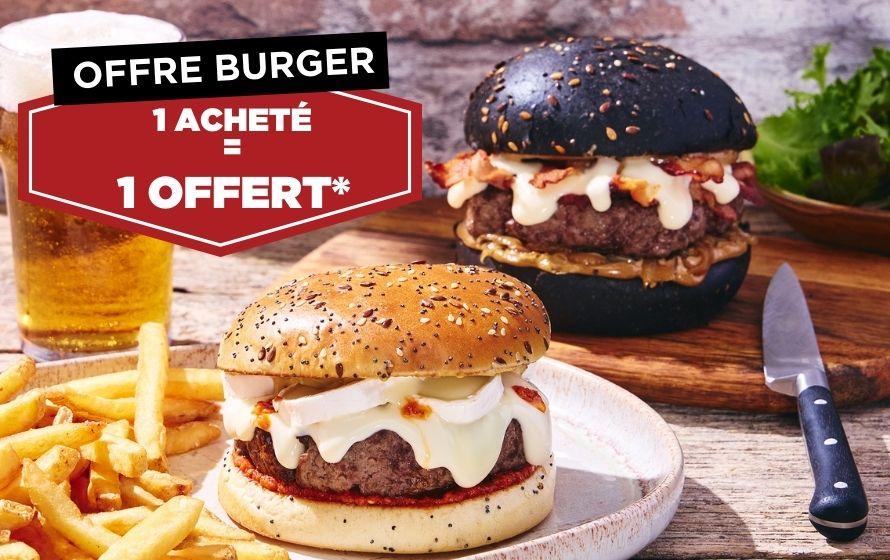 1 burger acheté = 1 burger offert